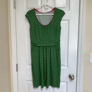 Boden Margot Jersey Green Pink Floral Dress